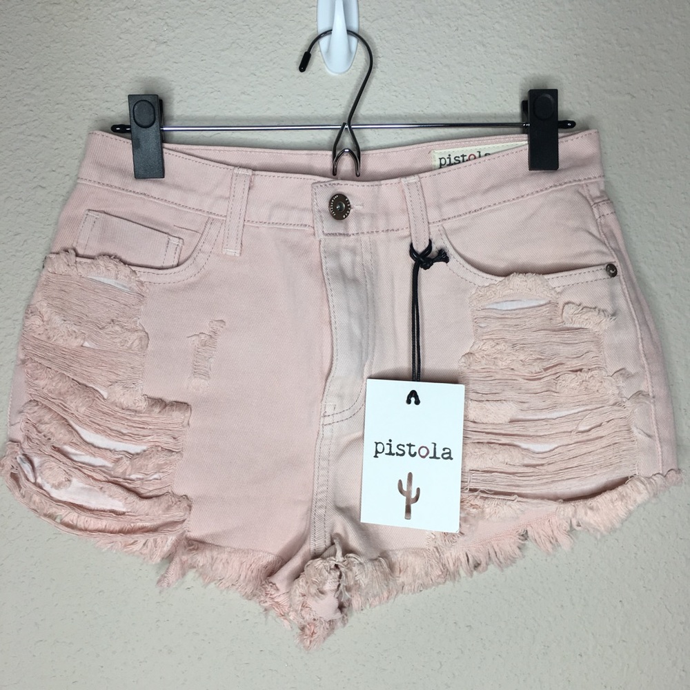 Pistola Distressed Jean Shorts